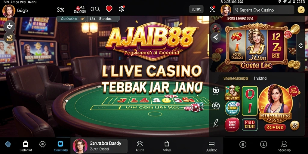 Tampilan gameplay Live Casino yang mendebarkan di AJAIB88.