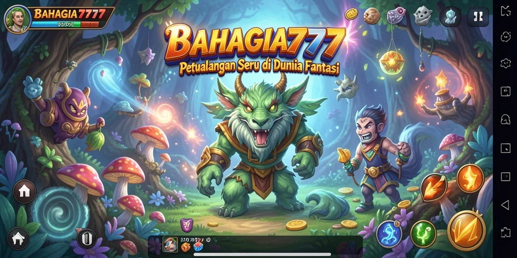 Tampilan utama gameplay BAHAGIA777 yang menakjubkan.