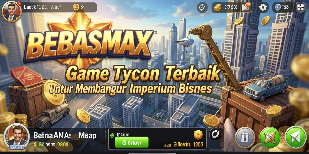 Screenshot gameplay BEBASMAX menampilkan manajemen bisnis yang menyenangkan.
