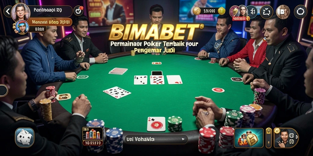 Tangkapan layar dari gameplay poker yang mendebarkan di BIMABET.