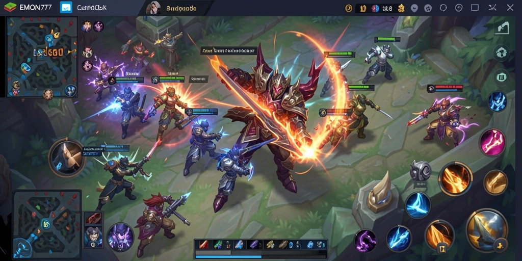 Tampilan antarmuka gameplay yang dinamis dan seru di EMON777.