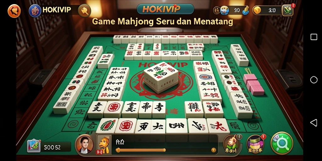 Tampilan gameplay HOKIVIP yang mendebarkan saat bermain Mahjong.