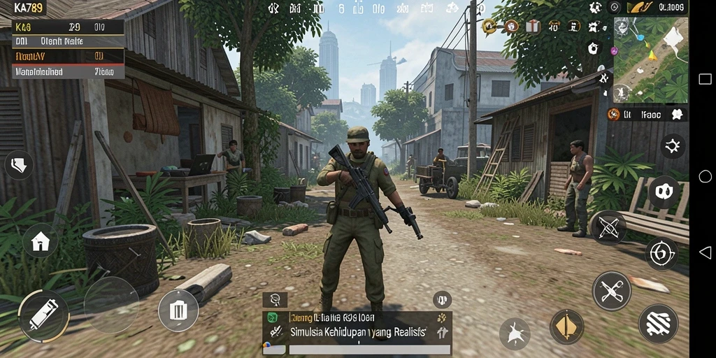 Tampilan gameplay KA789 yang menampilkan simulasi kehidupan yang interaktif.