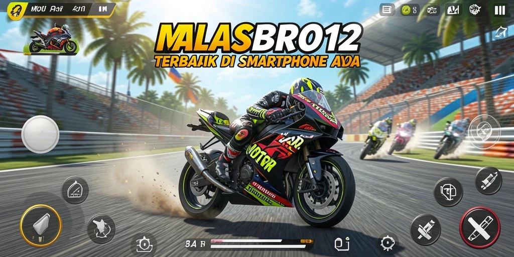 Tampilan gameplay seru dari balapan motor di MASBRO12.