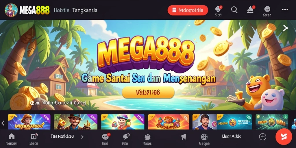 Tampilan gameplay MEGA888 yang mengasyikkan dan penuh warna.