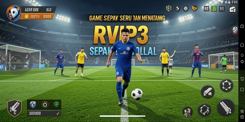 Tampilan gameplay RVIP3 yang menegangkan dalam aksi sepak bola.