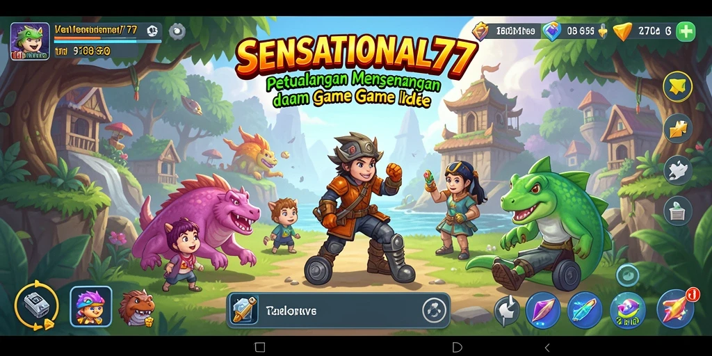 Tampilan gameplay SENSATIONAL77 saat mengumpulkan sumber daya secara otomatis.